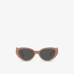 VE4433U солнцезащитные очки из ацетата с кошачьим глазом и медальоном Versace, коричневый
