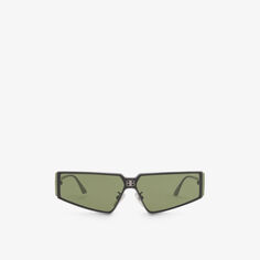 BB0192S солнцезащитные очки в металлической прямоугольной оправе Balenciaga, черный
