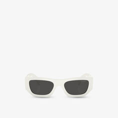 Солнцезащитные очки PR A01S в форме подушки из ацетата Prada, белый