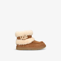 Замшевые ботильоны Ultra Mini Fluff 8-12 лет Ugg, коричневый