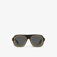6J000397 BV1217S солнцезащитные очки из ацетата в прямоугольной оправе Bottega Veneta, черный