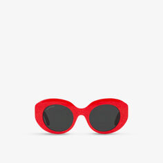 Солнцезащитные очки BB0235S в круглой оправе из ацетата ацетата Balenciaga, красный