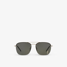 YS000490 SL 309 M солнцезащитные очки в металлической прямоугольной оправе Saint Laurent, серебряный
