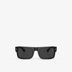 Солнцезащитные очки PR A10S в прямоугольной оправе из ацетата ацетата Prada, черный