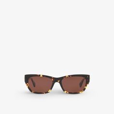 BV1143S солнцезащитные очки черепаховой расцветки в прямоугольной оправе Bottega Veneta, коричневый