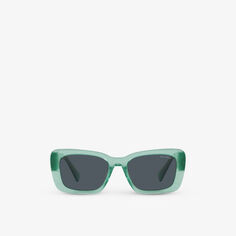 Солнцезащитные очки MU 07YS Glimpse из полупрозрачного ацетата Miu Miu, синий