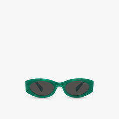 Солнцезащитные очки MU 11WS в овальной оправе из ацетата Miu Miu, зеленый