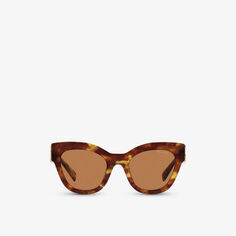 Солнцезащитные очки MU 01YS из ацетата кошачьего глаза Miu Miu, коричневый