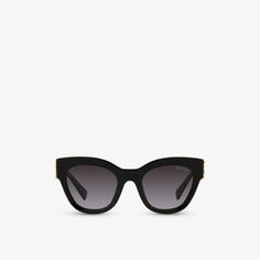 Солнцезащитные очки MU 01YS из ацетата кошачьего глаза Miu Miu, черный
