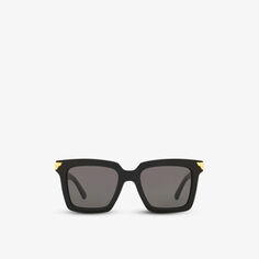 Солнцезащитные очки BV1005S из ацетата в квадратной оправе Bottega Veneta, черный