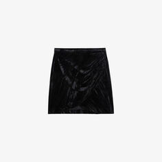 Мини-юбка Judelle из эластичного бархата с тюльпановым краем Zadig&amp;Voltaire, цвет noir