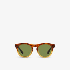 OV5509SU Солнцезащитные очки Rorke в круглой оправе из ацетата черепаховой расцветки Oliver Peoples, коричневый