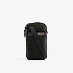 Плетеная сумка через плечо с металлическим логотипом Tumi, черный