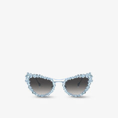 Солнцезащитные очки «кошачий глаз» SK7011 из металла, украшенные драгоценными камнями Swarovski, синий