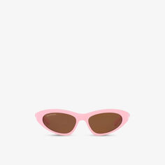Солнцезащитные очки BB0207S в оправе «кошачий глаз» из ацетата Balenciaga, розовый