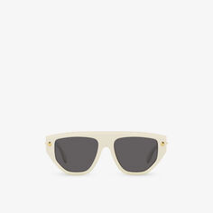 AM0408S солнцезащитные очки из ацетата в квадратной оправе Alexander Mcqueen, белый
