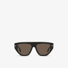AM0408S солнцезащитные очки из ацетата в квадратной оправе Alexander Mcqueen, черный