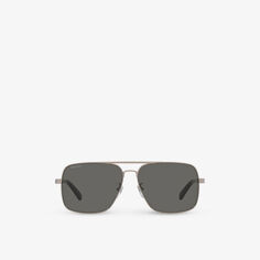 GC002048 GG1289S солнцезащитные очки в металлической прямоугольной оправе Gucci, серебряный