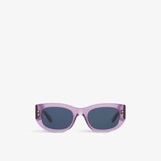 GC001936 GG1215S солнцезащитные очки из ацетата в прямоугольной оправе Gucci, фиолетовый