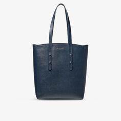 Кожаная сумка-тоут Essential с тисненым логотипом Aspinal Of London, темно-синий