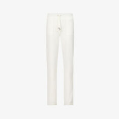 Велюровые брюки прямого кроя с высокой посадкой и вышитым логотипом Juicy Couture, цвет sugar swizzle