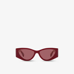 Солнцезащитные очки MU 06YS из ацетата в оправе «кошачий глаз» Miu Miu, красный