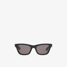 Солнцезащитные очки BV1119S из ацетата кошачьего глаза Bottega Veneta, черный