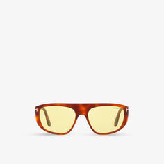Солнцезащитные очки Pierre FT1002 в квадратной оправе из ацетата ацетата Tom Ford, коричневый