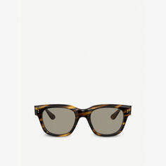 OV5433U Солнцезащитные очки Shiller в квадратной оправе из ацетата Oliver Peoples, коричневый
