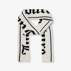 Шарф из смесовой шерсти с контрастным логотипом Juicy Couture, цвет sugar swizzle181