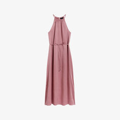 Платье миди из крепа Roxieyy с воротником-халтером Ted Baker, розовый