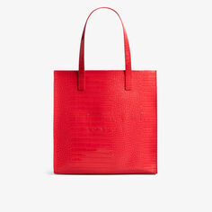 Большая сумка-шоппер Croccon из искусственной кожи Ted Baker, цвет coral