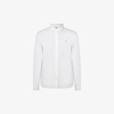 Рубашка Hawthorne узкого кроя из эластичного хлопка Allsaints, белый