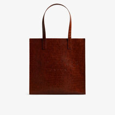Большая сумка-шоппер Croccon из искусственной кожи Ted Baker, цвет dk-tan