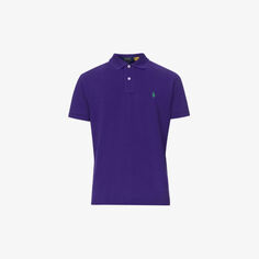 Рубашка-поло индивидуального кроя из хлопкового пике с короткими рукавами и вышитым логотипом Polo Ralph Lauren, фиолетовый