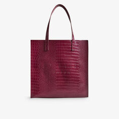 Большая сумка-шоппер Croccon из искусственной кожи Ted Baker, фиолетовый