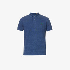 Рубашка-поло индивидуального кроя из хлопкового пике с короткими рукавами и вышитым логотипом Polo Ralph Lauren, цвет classic royal heather