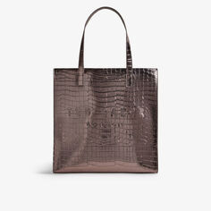 Большая сумка-шоппер Croccon из искусственной кожи Ted Baker, бронзовый
