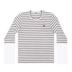 Свитшот Comme des Garçons PLAY Small Heart Striped, белый/серый