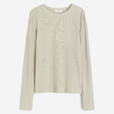 Лонгслив H&amp;M Ribbed Modal-blend, светло-зеленый H&M