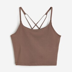 Спортивный топ H&amp;M DryMove Crop Tank, коричневый H&M