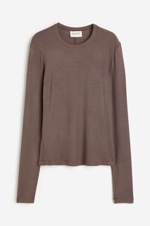 Спортивный топ H&amp;M Drymove Ribbed, коричневый H&M