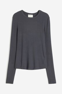 Спортивный топ H&amp;M Drymove Ribbed, темно-серый H&M