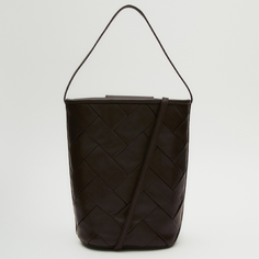 Сумка Massimo Dutti Woven Nappa Leather Bucket, коричневый