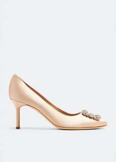 Туфли Manolo Blahnik Hangisi Satin, бежевый