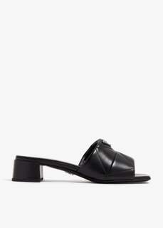 Сандалии Prada Quilted Nappa Leather Slide, черный