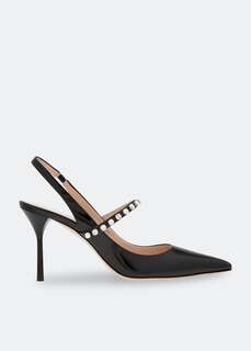 Туфли Miu Miu Leather Slingback, черный