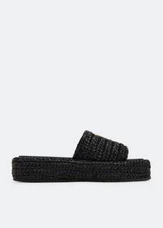 Шлепанцы Prada Crochet Flatform, черный