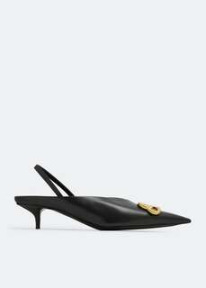 Туфли Balenciaga BB Square Knife Slingback, черный