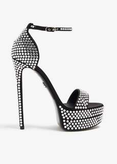 Сандалии Dolce&amp;Gabbana Satin Embellished Platform, черный